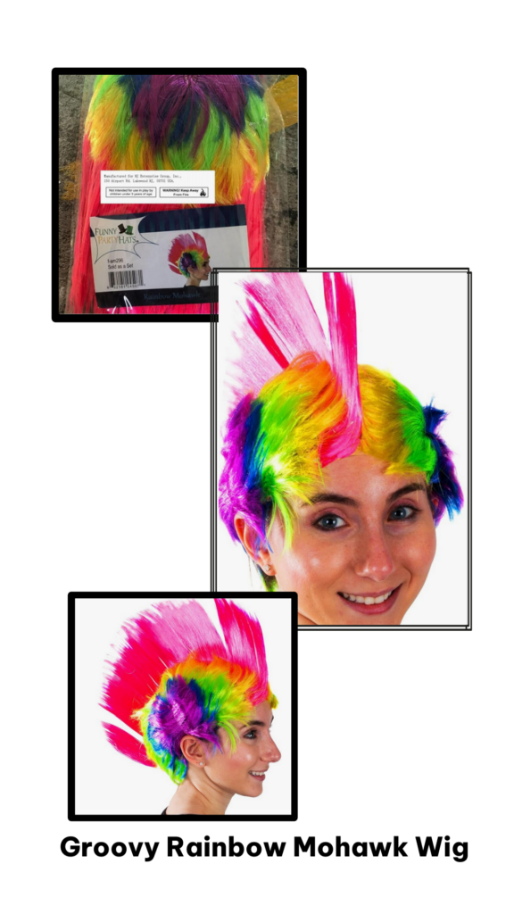 Groovy Rainbow Mohawk Wig